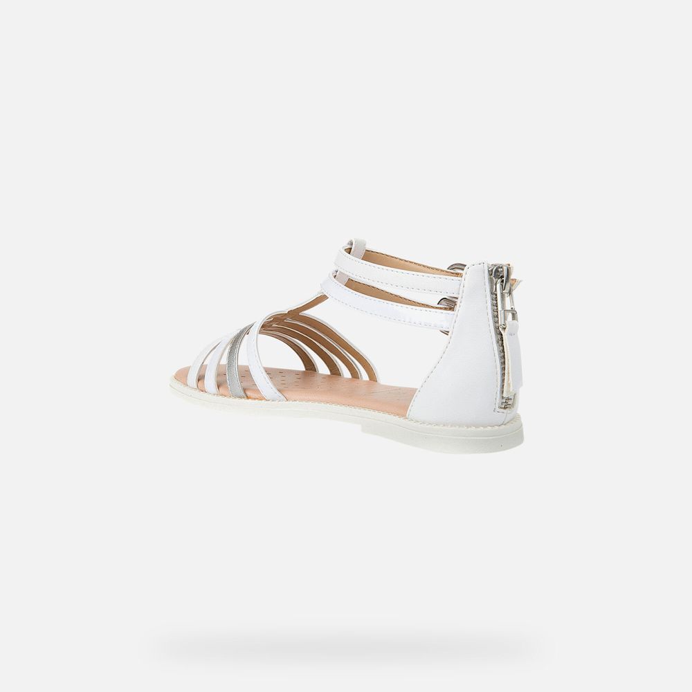 Sandalias Geox Menina Branco - Karly - WBUZX2571